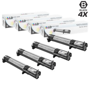 Ld Compatible Dell 341-3568 Set of 4 Black Laser Toner Cartridges for Color Laser 3010cn Printer - All