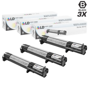 Ld Compatible Dell 341-3568 Set of 3 Black Laser Toner Cartridges for Color Laser 3010cn Printer - All