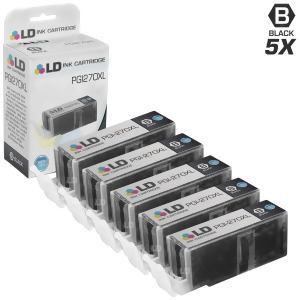 Ld Compatible Canon Pgi-270xl/ 0319C001 Set of 5 High Yield Pigment Black Ink Cartridges for Pixma Mg5720 Mg5721 Mg5722 Mg6820 Mg6821 Mg6822 Mg7723 - 