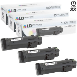 Ld Compatible Dell 593-Bbow / N7dwf Set of 3 Black Toner Cartridges for Laser H625cdw H825cdw S2825cdn - All