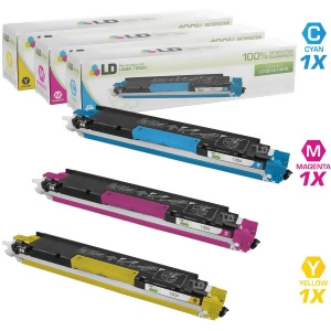 Ld Remanufactured Replacements for Hewlett Packard 130A 3Pk Toner Cartridges Includes 1 Cf351a C 1 Cf352a Y 1 Cf353a M for Hp Color LaserJet Pro Mfp M