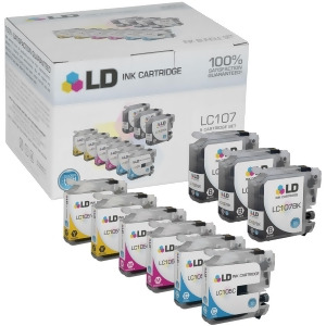 Ld Compatible Brother Lc107 and Lc105 Bulk Set of 9 Ink Cartridges 3 Black 2 each of Cyan / Magenta / Yellow for Mfc-j4310dw Mfc-j4410dw Mfc-j4510dw M