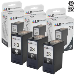 Ld Remanufactured Lexmark 18C1523 #23 Pack of 3 Black Ink Cartridges for X3530 X3550 X4530 X4550 Z1410 and Z1420 - All