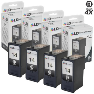 Ld Remanufactured Lexmark 18C2090 #14 Pack of 4 Black Ink Cartridges for X2600 X2630 X2650 X2670 Z2300 Z2320 - All