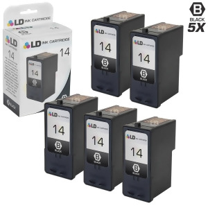Ld Remanufactured Lexmark 18C2090 #14 Pack of 5 Black Ink Cartridges for X2600 X2630 X2650 X2670 Z2300 Z2320 - All