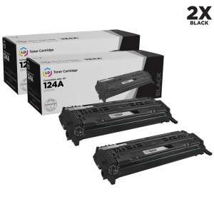 Ld Remanufactured Replacements for Hewlett Packard 124A Q6000a Pack of 2 Black Toner Cartridges for Color LaserJet 1600 2600n 2605dn 2605dtn CM1015mfp