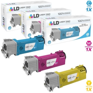 Ld Compatible Xerox Phaser 6500 Set of 3 High Yield Toner Cartridges 106R01594 Cyan 106R01595 Magenta and 106R01596 Yellow for 6500 6500/Dn 6500N and 