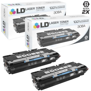 Ld Remanufactured Replacements for Hewlett Packard 308A Q2670a Pack of 2 Black Toner Cartridges for Color LaserJet 3500 3500n 3550 3550n 3700 3700dn 3