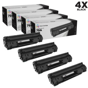 Ld Compatible Hp 79A Cf279a Set of 4 Black Toner Cartridges for LaserJet Pro M12a M12w 1 000 Page Yield - All