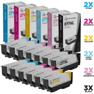 Ld Remanufactured Epson T277xl / T277 / 277 Set of 13 Hy Ink Cartridges 3 Black 2 Cyan 2 Magenta 2 Yellow 2 Lt. Cyan 2 Lt. Magenta for Expression Xp-8