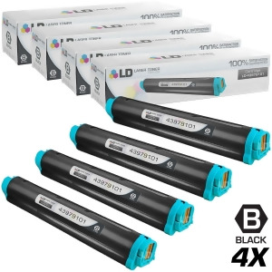 Ld Compatible Replacement for Okidata 43979101 Set of 4 Black Laser Toner Cartridges for Mb460 Mb470 Mb480 Mfp Oki B410 Oki B410dn Oki 460 - All