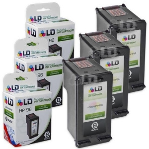 Ld Remanufactured Replacement for Hp 96 / C8767wn Set of 3 High Yield Black Ink Cartridges - All