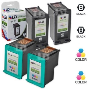 Ld Remanufactured Replacements for Hp 96 / C8767wn Black Hp 97 / C9363wn Color Set of 4 High Yield Ink Cartridges 2 Black 2 Color - All