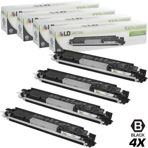 Ld Remanufactured Replacements for Hewlett Packard Cf350a Hp 130A Set of 4 Black Laser Toner Cartridges for use in Hp Color LaserJet Pro Mfp M176n and
