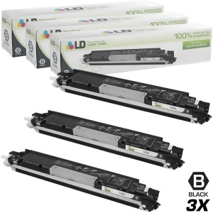 Ld Remanufactured Replacements for Hewlett Packard Cf350a Hp 130A Set of 3 Black Laser Toner Cartridges for use in Hp Color LaserJet Pro Mfp M176n and