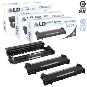 Ld Compatible Dell 593-Bbk Set of 3 Combo Pack 2 593-Bbkc Black Toners and 1 593-Bbked Drum Unit - All