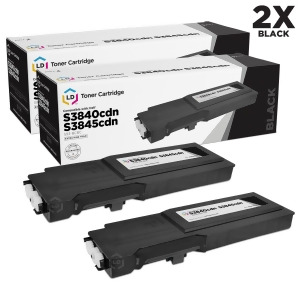 Ld Compatible Dell 593-Bcbc / Cyjcy / 1Ktwp Set of 2 Extra High-Yield Black Toner Cartridges for Color Laser Mfp S3845cdn S3840cdn 11 000 Page Yield -