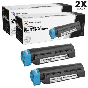 Ld Compatible Okidata 45807101 Pack of 2 Black Laser Toner Cartridges for MB472w Mb492 MB562w B412dn B432dn B512dn Printers 3 000 Page Yield - All