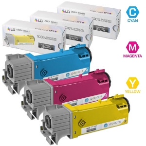 Ld Compatible Dell 331-0716 331-0717 331-0718 Set of 3 Color Toner Cartridges 1 Cyan 1 Magenta and 1 Yellow for use in Dell 2150cdn 2150cn 2155cdn 215