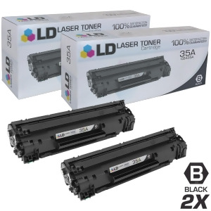 Ld Compatible Replacement for Hp 35A / Cb435a Pack of 2 Black Toner Cartridges for LaserJet P1002 P1005 P1006 P1007 - All