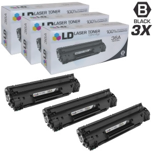 Ld Compatible Replacement for Hp 36A Cb436a Pack of 3 Black Toner Cartridges for LaserJet M1522n Mfp M1522nf Mfp P1505 P1505n - All