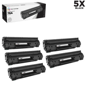 Ld Compatible Replacement for Hp 78A Ce278a Pack of 5 Black Toner Cartridges for LaserJet M1536dnf M1537dnf M1538dnf M1539dnf P1566 P1606dn - All