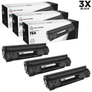 Ld Compatible Replacement for Hp 78A Ce278a Pack of 3 Black Toner Cartridges for LaserJet M1536dnf M1537dnf M1538dnf M1539dnf P1566 P1606dn - All