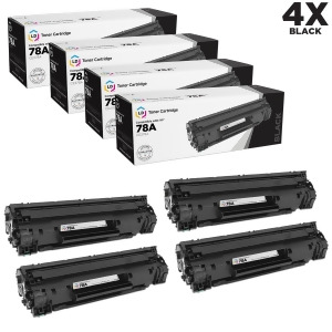 Ld Compatible Replacement for Hp 78A Ce278a Pack of 4 Black Toner Cartridges for LaserJet M1536dnf M1537dnf M1538dnf M1539dnf P1566 P1606dn - All