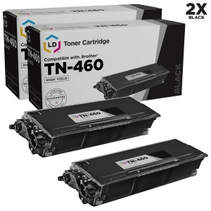 Ld Compatible Replacements for Brother Tn460 Pack of 2 High Yield Black Toner Cartridges for Dcp-1200 Dcp-1400 Fax 8350p Hl-1030 Hl-1240 HL-1270n Inte