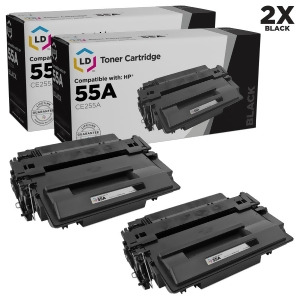 Ld Compatible Replacements for Hewlett Packard Ce255a Hp 55A Set of 2 Black Laser Toner Cartridges for use in Hp LaserJet LaserJet Enterprise and Lase