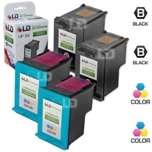 Ld Remanufactured Replacements for Hp 94 95 Set of 4 Ink Cartridges 2 C8765wn Black 2 C8766wn Color for DeskJet 460 5740 6520 OfficeJet 100 6210 7210 