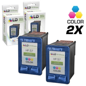 Ld Remanufactured Replacement for Hp 57 C6657an Pack of 2 Color Ink Cartridges for Color Copier 410 DeskJet 450 5150 5650 OfficeJet 4110 5505 6105 Psc