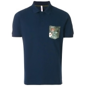 Sun 68 floral print polo shirt - Blue Sun 68 floral print polo shirt - Blue