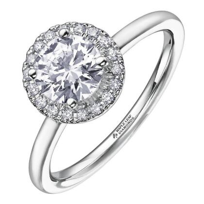 beaverbrooks 18ct white gold diamond halo ring