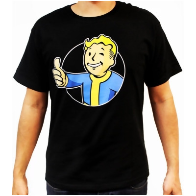 Fallout Vault Boy (Red Circle) Thumbs Up Boy's Black T-Shirt 