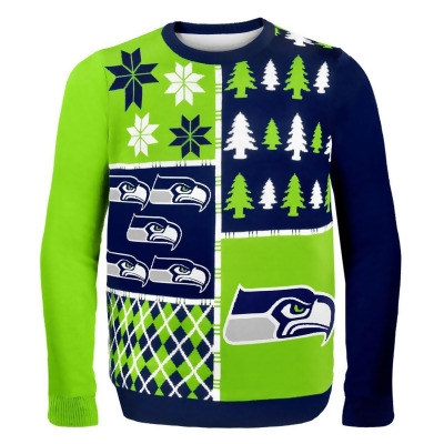 Seattle Seahawks Busy Block NFL Ugly Sweater 