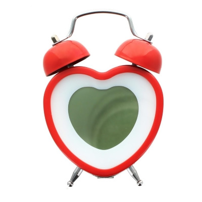 Heart Shaped Twin Bell Digital Alarm Clock, Red 