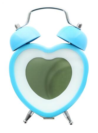 Heart Shaped Twin Bell Digital Alarm Clock, Blue 