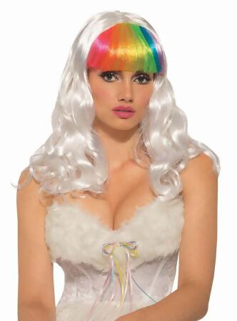 Rainbow Unicorn Women's Adult Costume Wig, One Size 