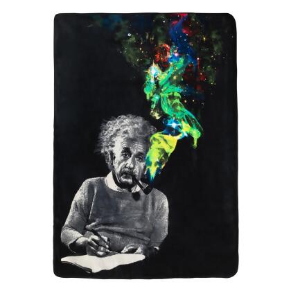 Albert Einstein Smoke Galaxy Lightweight Fleece Throw Blanket | 45 x 60 Inches 