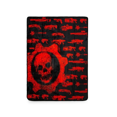 Gears of War Crimson Omen Guns Lightweight Fleece Throw Blanket | 50 x 60 Inches 
