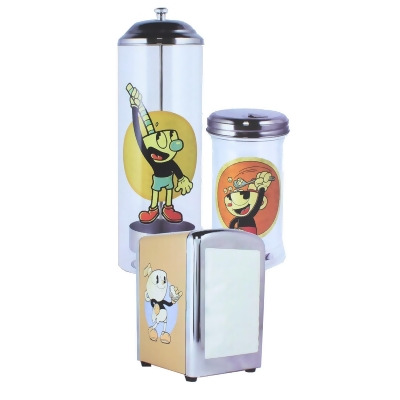 Cuphead Retro Diner Set - Napkin Dispenser/ Sugar Shaker/ Straw Canister 