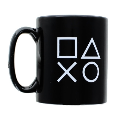 PlayStation Logo and Icons Black Ceramic Coffee Mug 