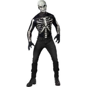 Skeleton Shirt Mask Adult Costume Kit - Small/Medium