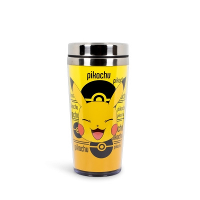 Pokemon Pikachu 16oz Insulated Travel Coffee Mug Tumbler w/ Non-Spill Metal Lid 