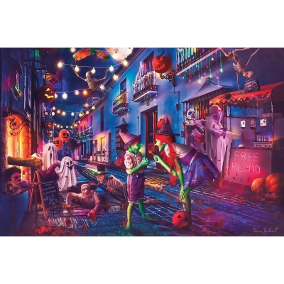 Boo Boulevard Halloween Puzzle By Tara Lesher | 1000 Piece Jigsaw Puzzle 