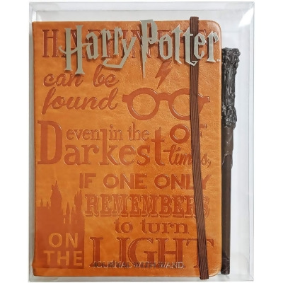 Harry Potter Faux Leather Journal w/ Wand Pen 