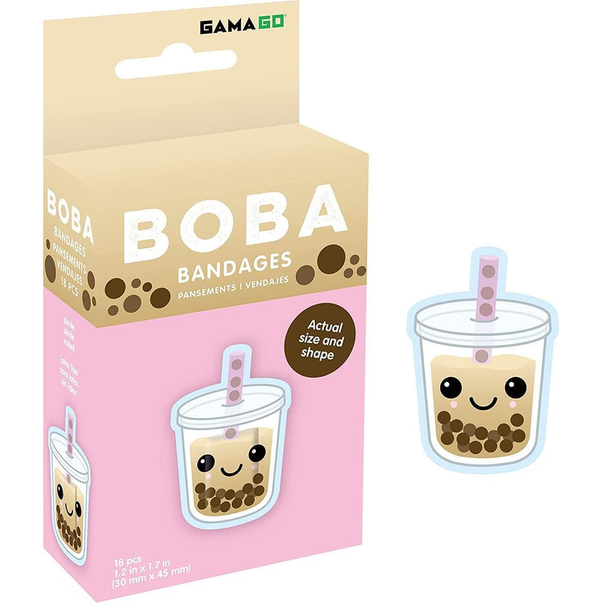 Boba Tea Bandages | Set of 18 Individually Wrapped Self Adhesive Bandages
