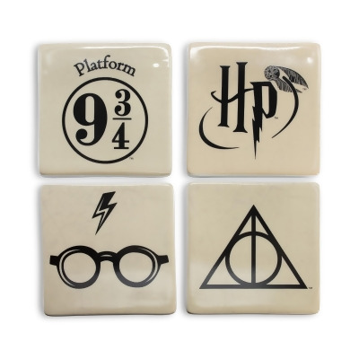 Harry Potter Icons Ceramic Square Drink Coasters | Set of 4 