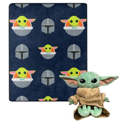 Star Wars The Mandalorian Darker Hover Silk Touch Throw Blanket & Plush Pillow 